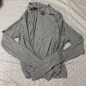 ATHLEISURE OPEN TWIST FRONT THUMB HOLE HOODIE TOP SIZE XS
